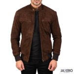 Lad Mocha Suede Bomber Jacket